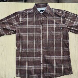 Men's Brown Plaid Shirt